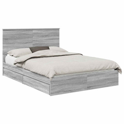 vidaXL Aufbewahrungsbett Graues Sonoma 160 x 200 cm Holzwerkstoff