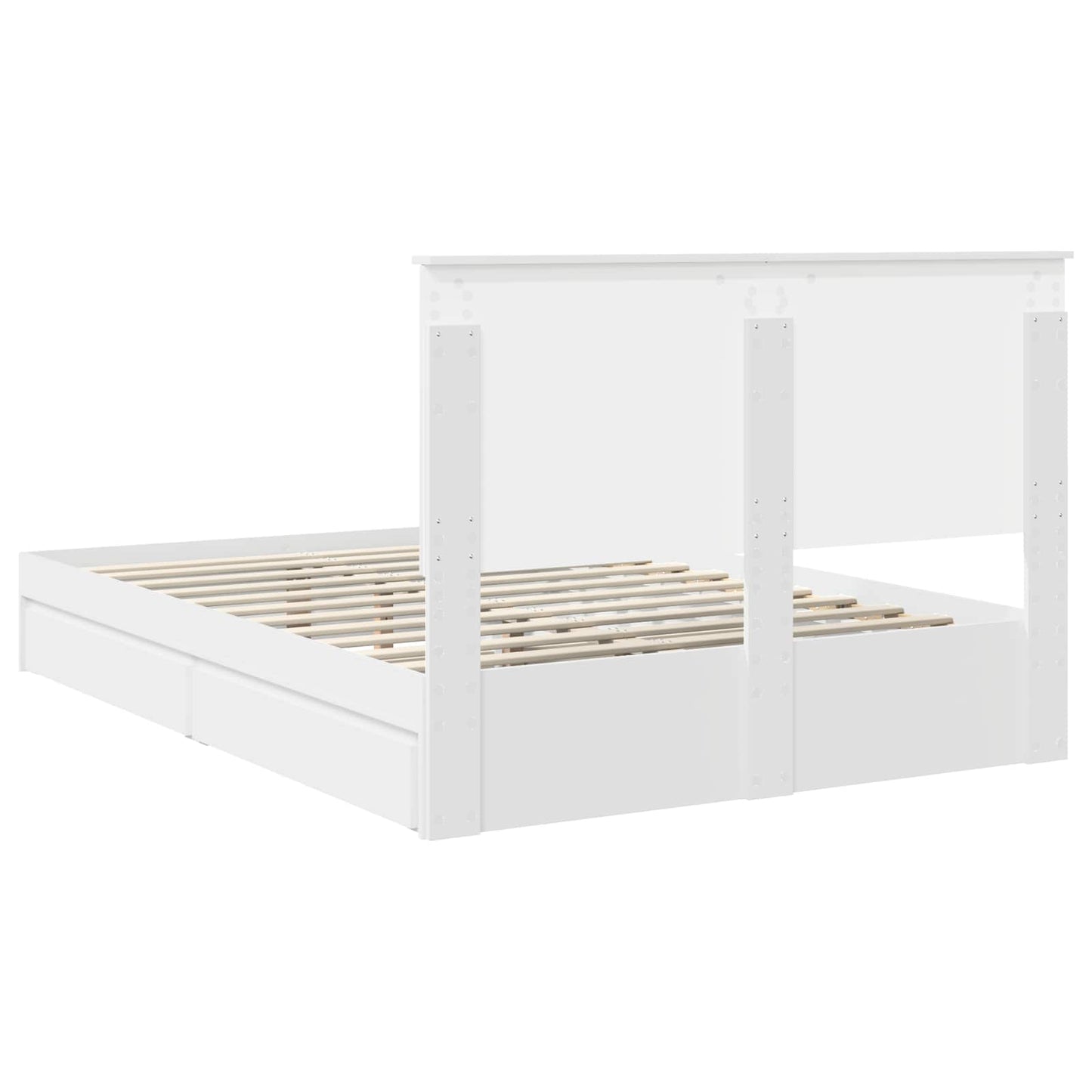 vidaXL Lit de rangement avec tête de lit Blanc 150 x 200 cm Bois d'ingénierie