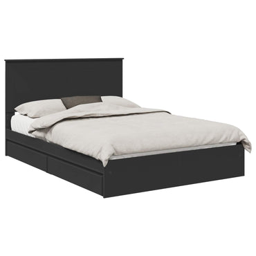 vidaXL Aufbewahrungsbett Schwarz 150 x 200 cm Holzwerkstoff