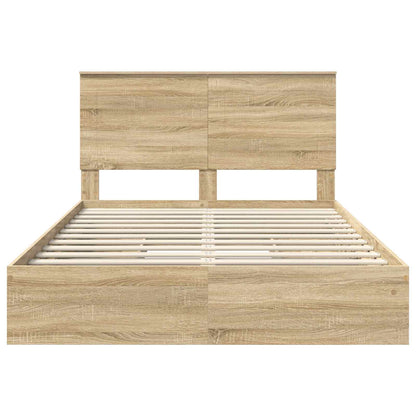 vidaXL Aufbewahrungsbett Sonoma-Eiche 150 x 200 cm Holzwerkstoff