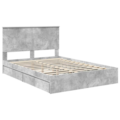 vidaXL Aufbewahrungsbett Beton Grau 150 x 200 cm Holzwerkstoff