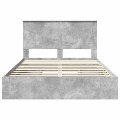 vidaXL Aufbewahrungsbett Beton Grau 150 x 200 cm Holzwerkstoff