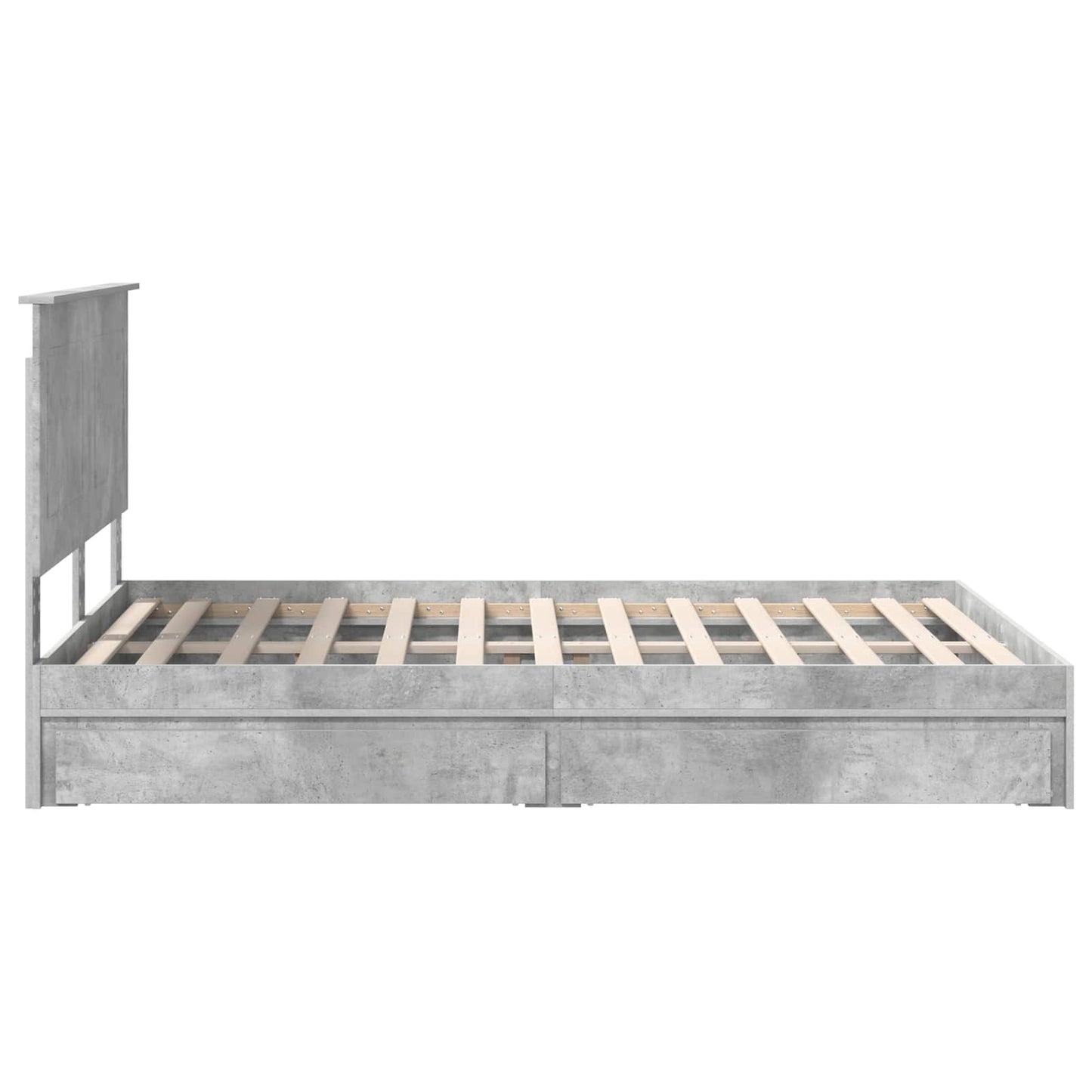 vidaXL Aufbewahrungsbett Beton Grau 150 x 200 cm Holzwerkstoff
