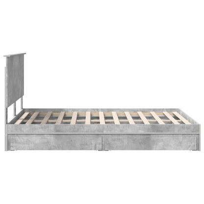 vidaXL Aufbewahrungsbett Beton Grau 150 x 200 cm Holzwerkstoff