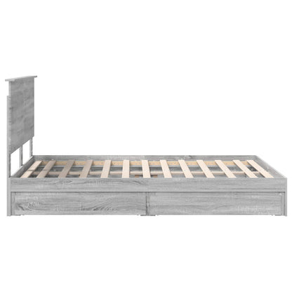 vidaXL Aufbewahrungsbett Graues Sonoma 150 x 200 cm Holzwerkstoff