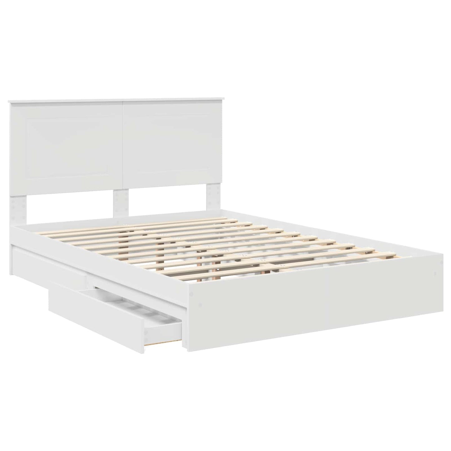 vidaXL Lit de rangement avec tête de lit Blanc 140 x 190 cm Bois d'ingénierie