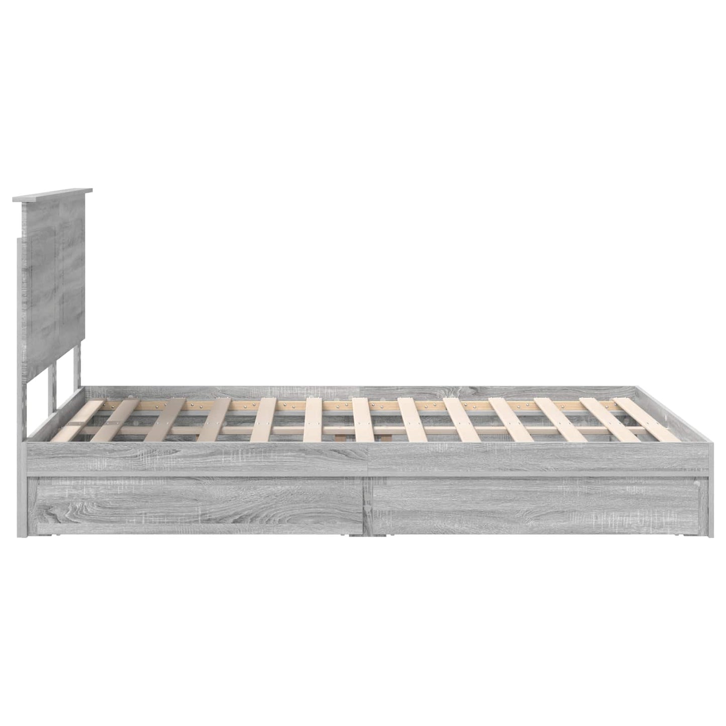 vidaXL Lit de rangement gris Sonoma 140 x 200 cm en bois d'ingénierie