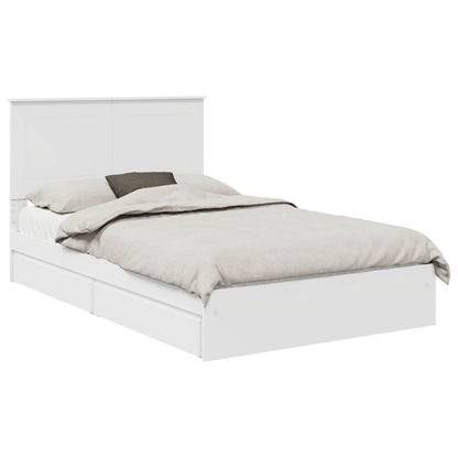 vidaXL Aufbewahrungsbett mit Kopfteil Weiß 135 x 190 cm Holzwerkstoff