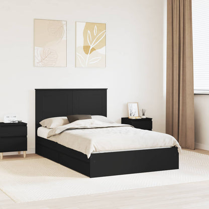 vidaXL Aufbewahrungsbett Schwarz 135 x 190 cm Holzwerkstoff