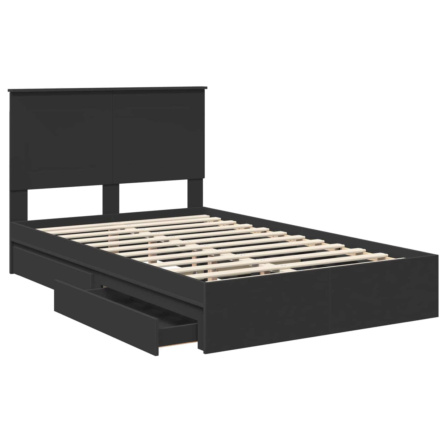 vidaXL Aufbewahrungsbett Schwarz 135 x 190 cm Holzwerkstoff