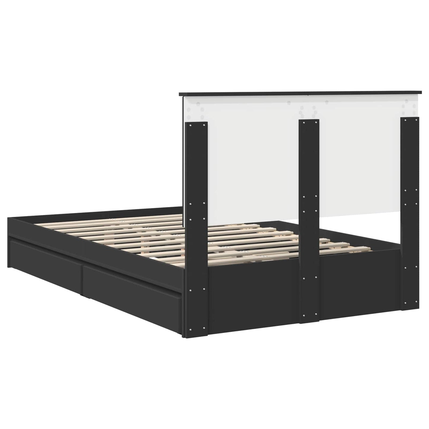 vidaXL Aufbewahrungsbett Schwarz 135 x 190 cm Holzwerkstoff