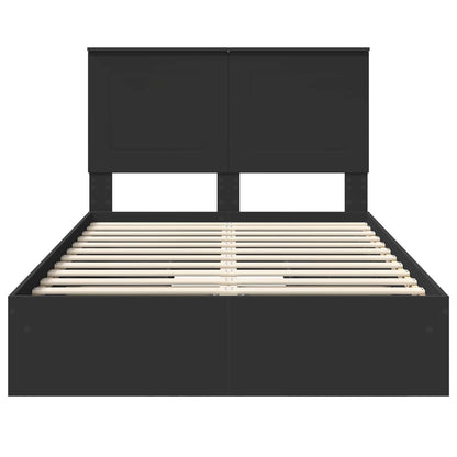 vidaXL Aufbewahrungsbett Schwarz 135 x 190 cm Holzwerkstoff