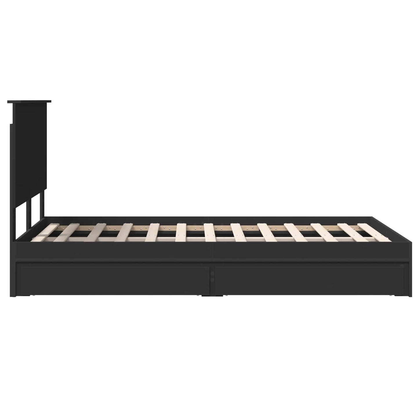 vidaXL Aufbewahrungsbett Schwarz 135 x 190 cm Holzwerkstoff