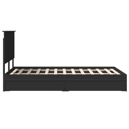 vidaXL Aufbewahrungsbett Schwarz 135 x 190 cm Holzwerkstoff