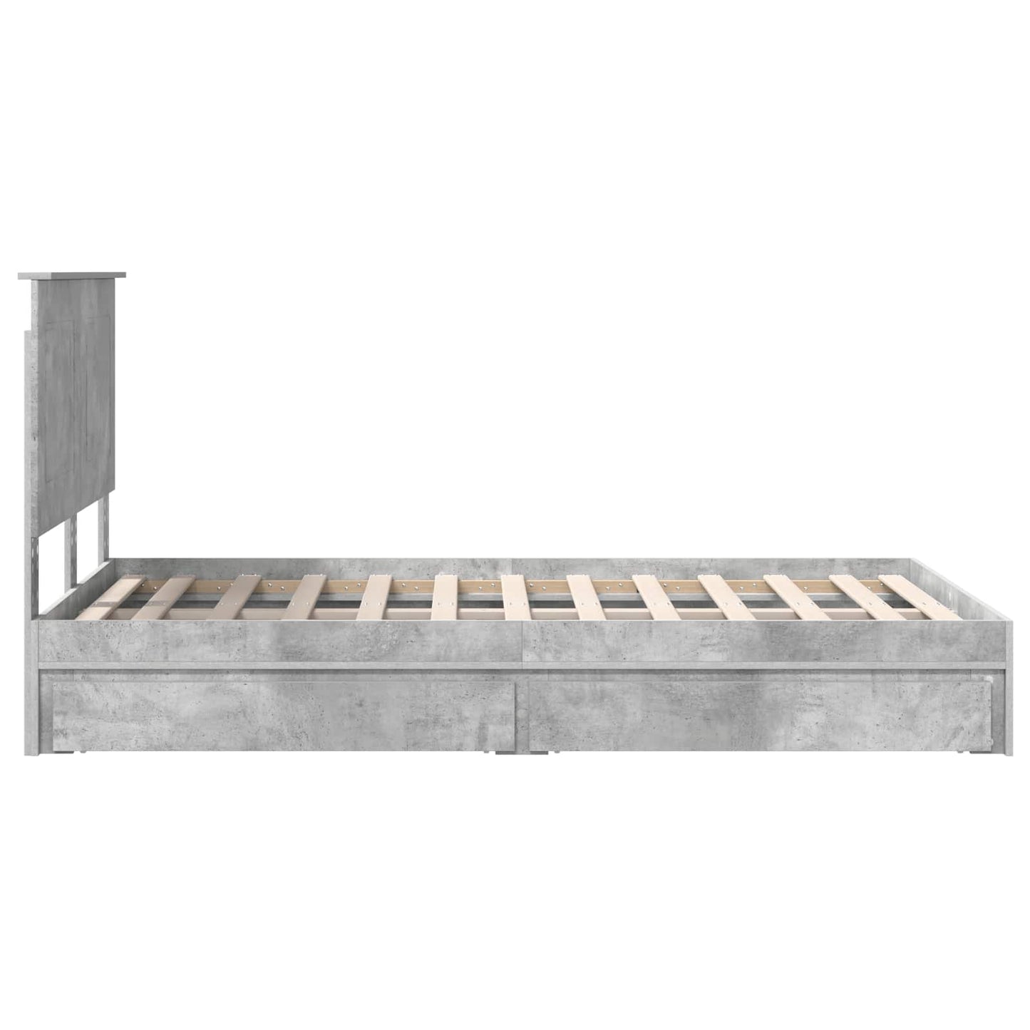 vidaXL Aufbewahrungsbett Beton Grau 135 x 190 cm Holzwerkstoff