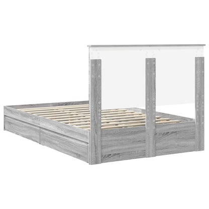 vidaXL Aufbewahrungsbett Graues Sonoma 135 x 190 cm Holzwerkstoff