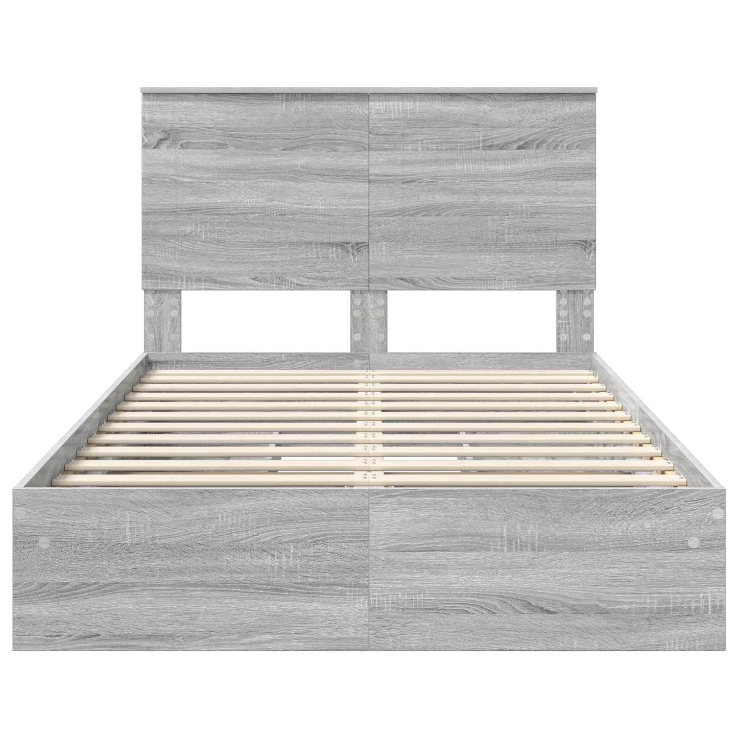vidaXL Aufbewahrungsbett Graues Sonoma 135 x 190 cm Holzwerkstoff