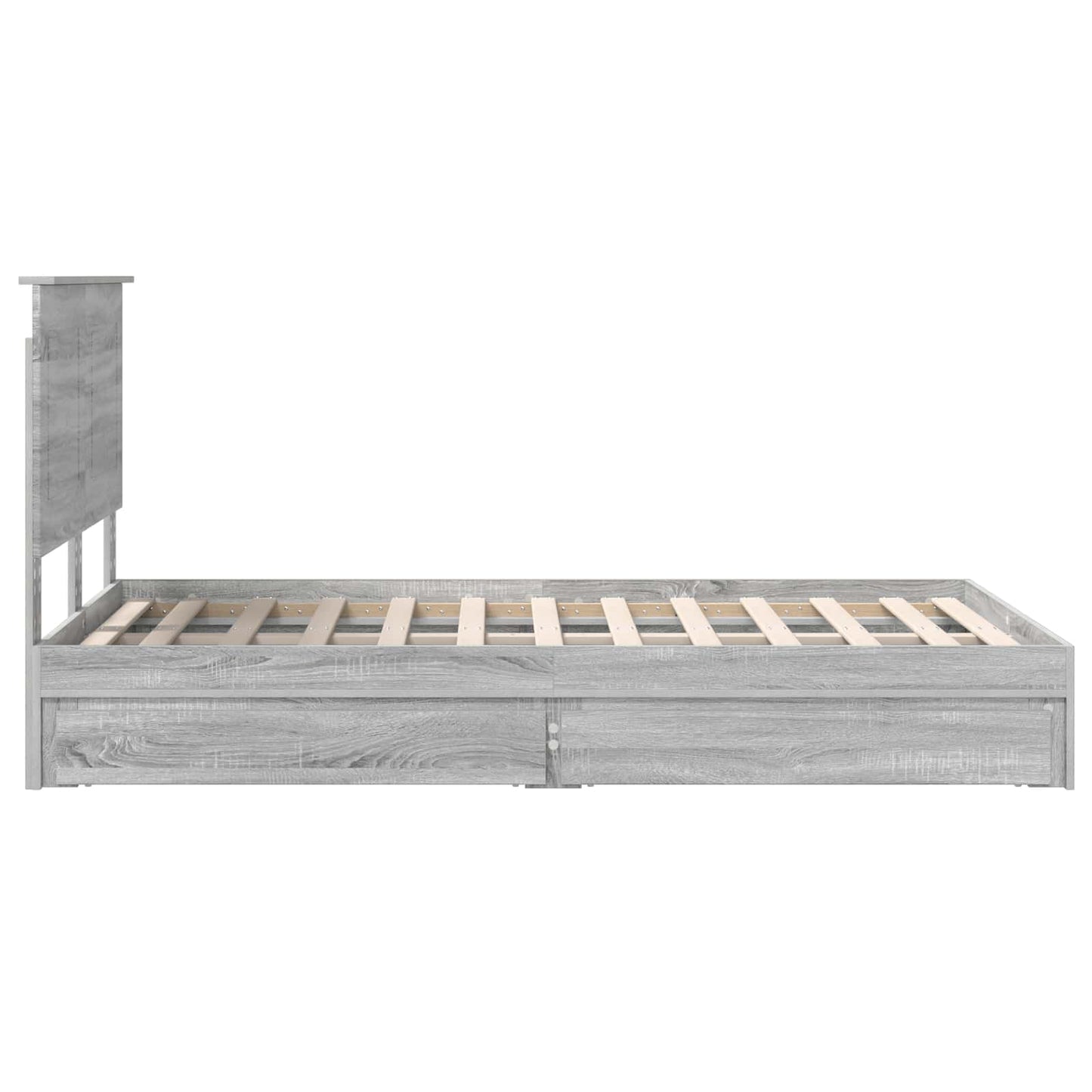 vidaXL Aufbewahrungsbett Graues Sonoma 135 x 190 cm Holzwerkstoff