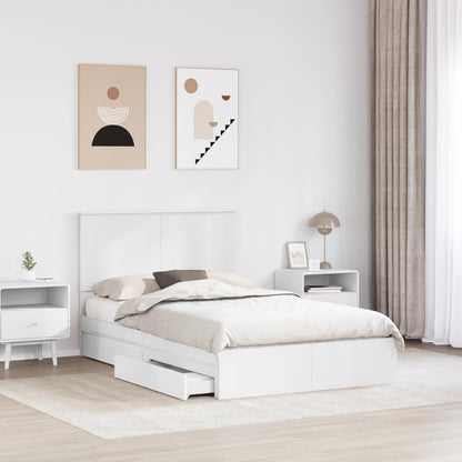 vidaXL Aufbewahrungsbett mit Kopfteil Weiß 120 x 190 cm Holzwerkstoff