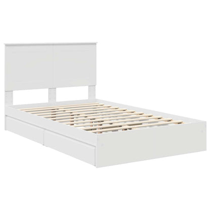 vidaXL Aufbewahrungsbett mit Kopfteil Weiß 120 x 190 cm Holzwerkstoff