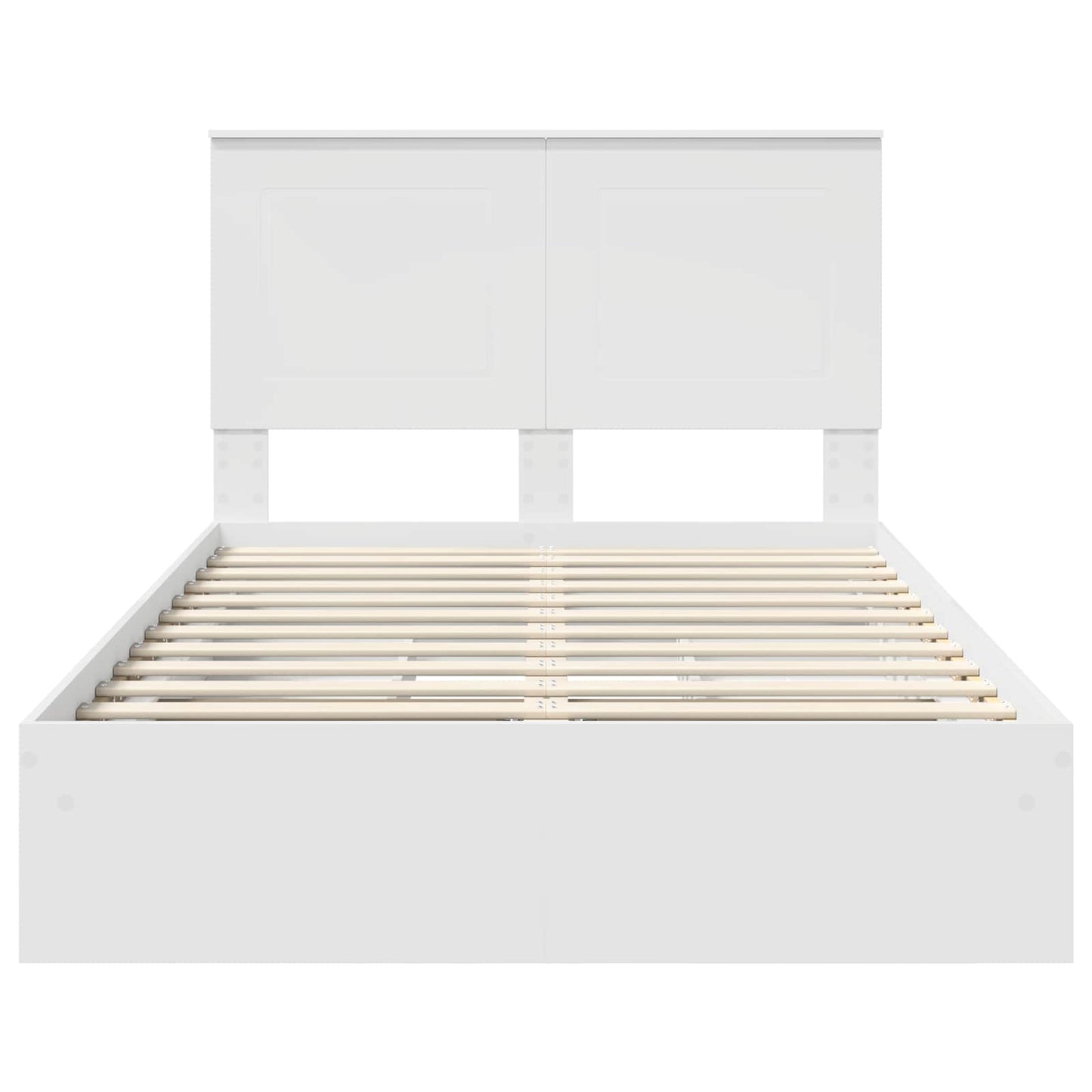 vidaXL Aufbewahrungsbett mit Kopfteil Weiß 120 x 190 cm Holzwerkstoff
