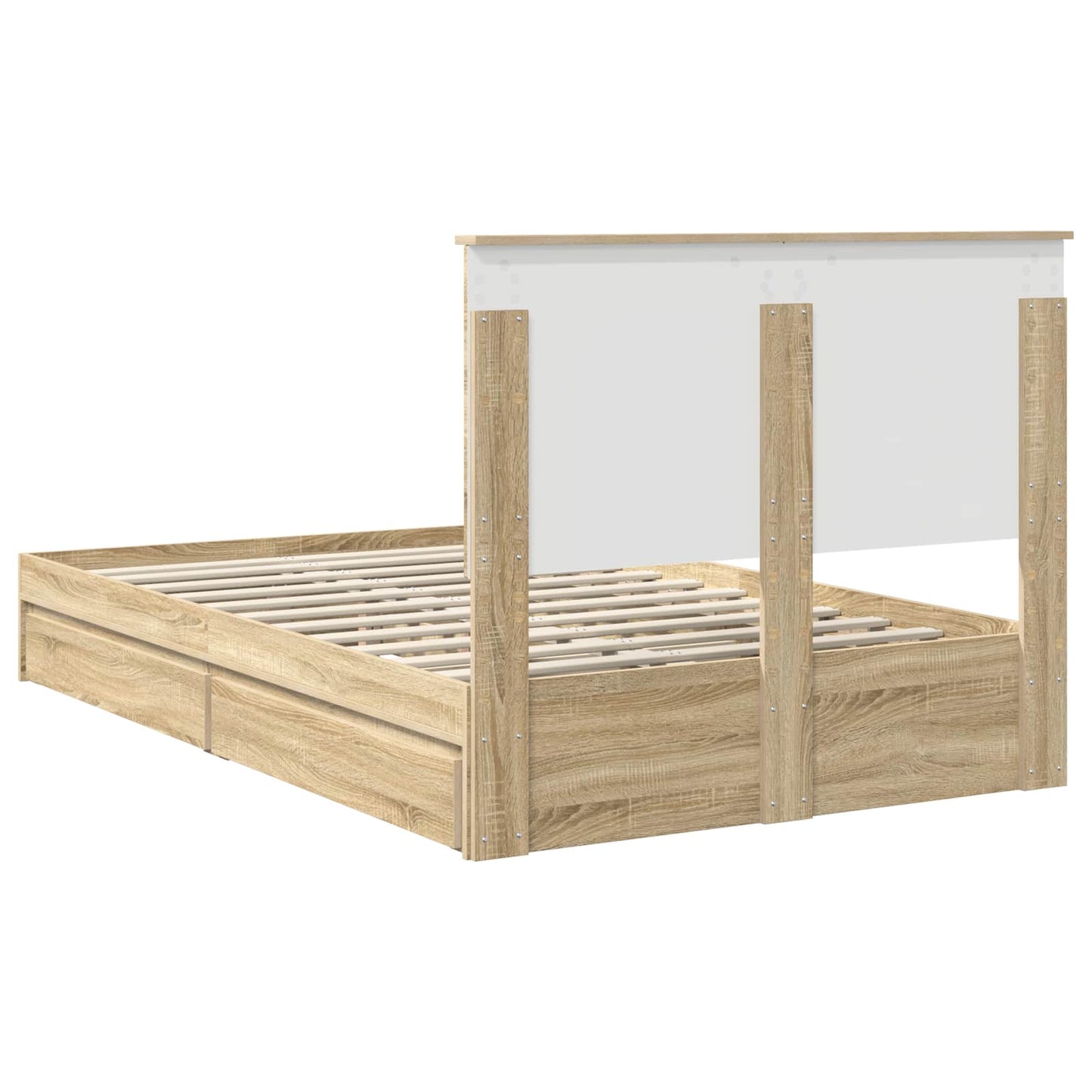 vidaXL Aufbewahrungsbett Sonoma-Eiche 120 x 190 cm Holzwerkstoff