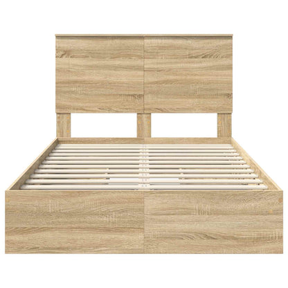 vidaXL Aufbewahrungsbett Sonoma-Eiche 120 x 190 cm Holzwerkstoff