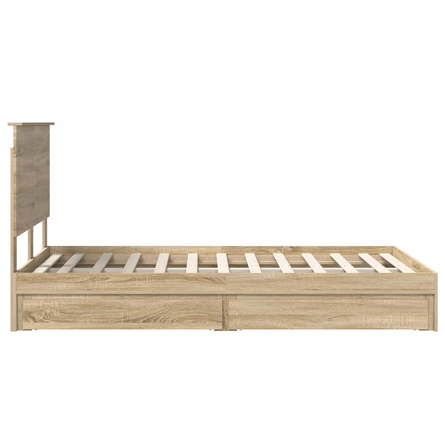vidaXL Aufbewahrungsbett Sonoma-Eiche 120 x 190 cm Holzwerkstoff
