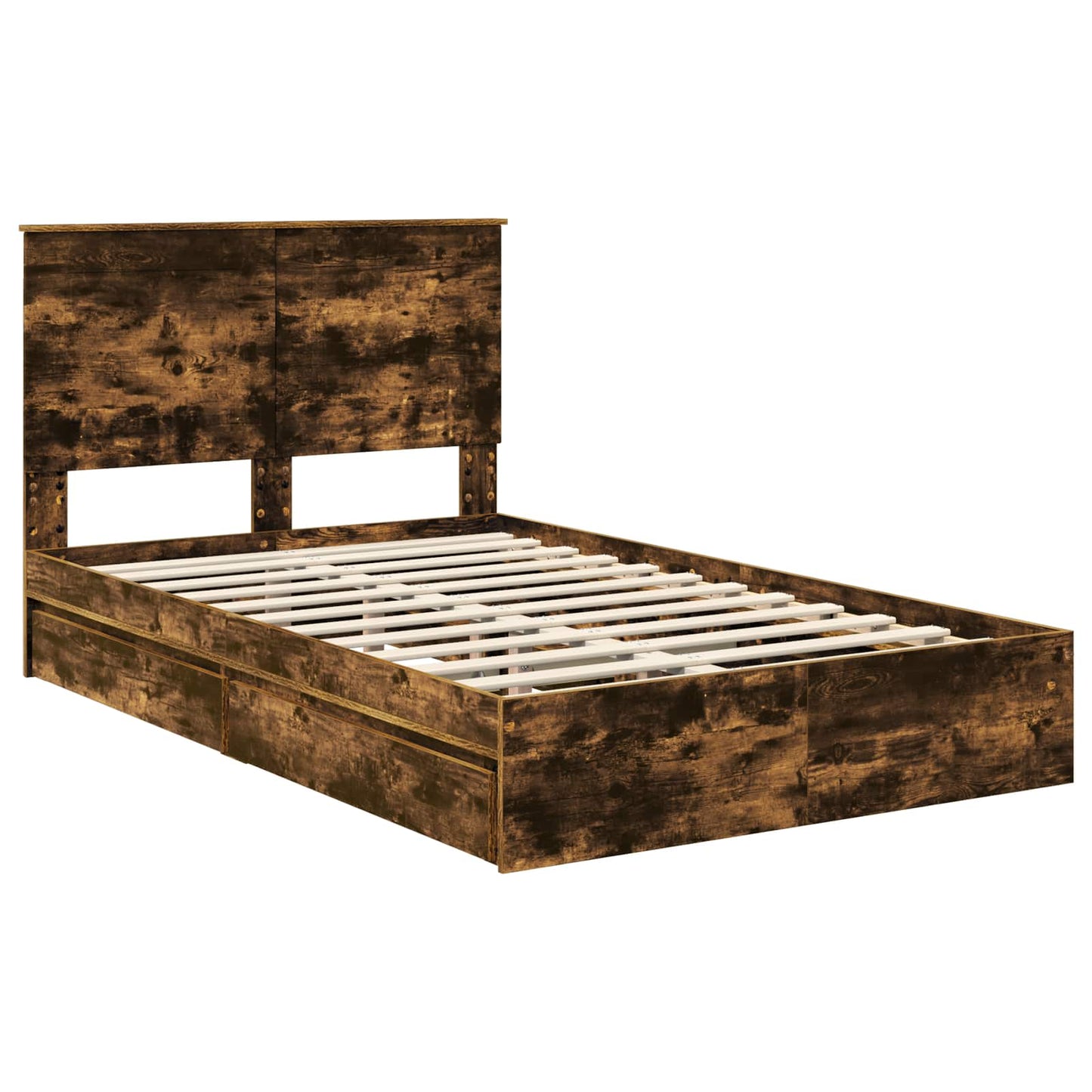 vidaXL Aufbewahrungsbett Geräucherte Eiche 120 x 190 cm Holzwerkstoff