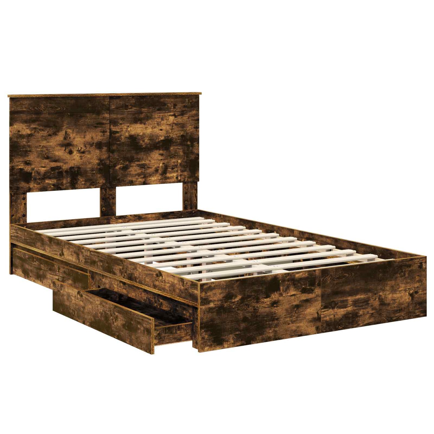 vidaXL Aufbewahrungsbett Geräucherte Eiche 120 x 190 cm Holzwerkstoff