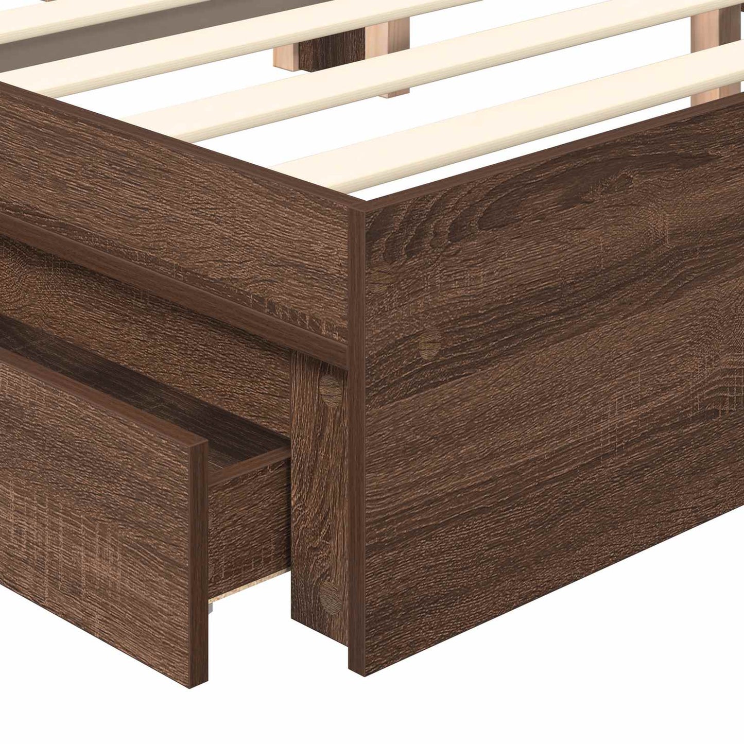 vidaXL Aufbewahrungsbett Braun Eichen-Optik 120 x 200 cm Holzwerkstoff