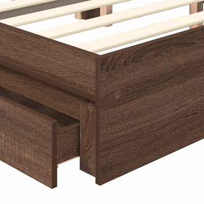 vidaXL Aufbewahrungsbett Braun Eichen-Optik 120 x 200 cm Holzwerkstoff