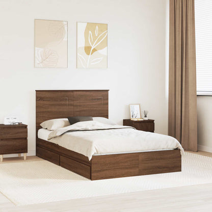 vidaXL Aufbewahrungsbett Braun Eichen-Optik 120 x 200 cm Holzwerkstoff