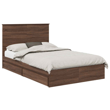 vidaXL Aufbewahrungsbett Braun Eichen-Optik 120 x 200 cm Holzwerkstoff