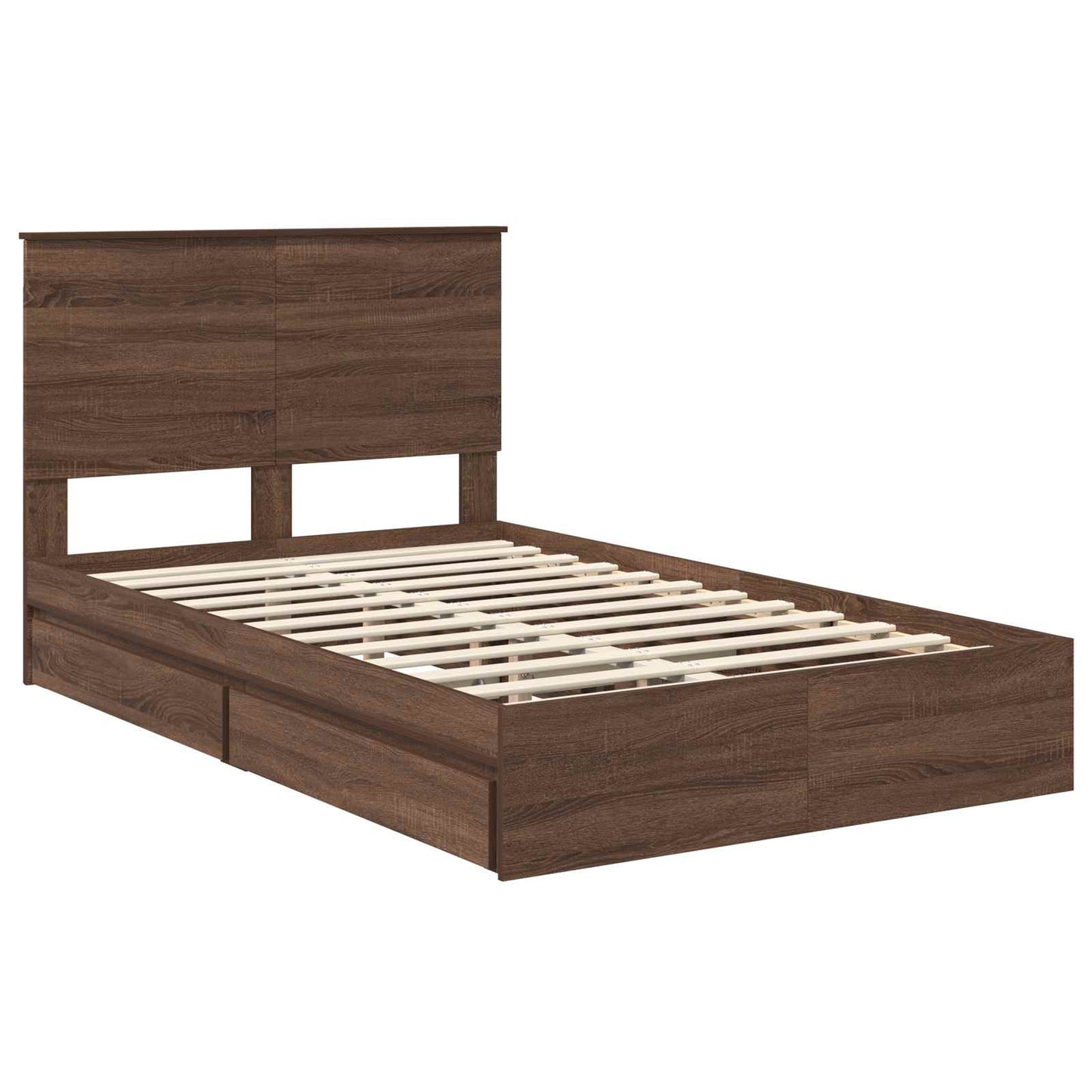 vidaXL Aufbewahrungsbett Braun Eichen-Optik 120 x 200 cm Holzwerkstoff