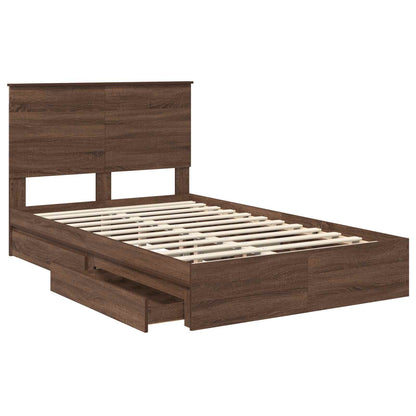 vidaXL Aufbewahrungsbett Braun Eichen-Optik 120 x 200 cm Holzwerkstoff