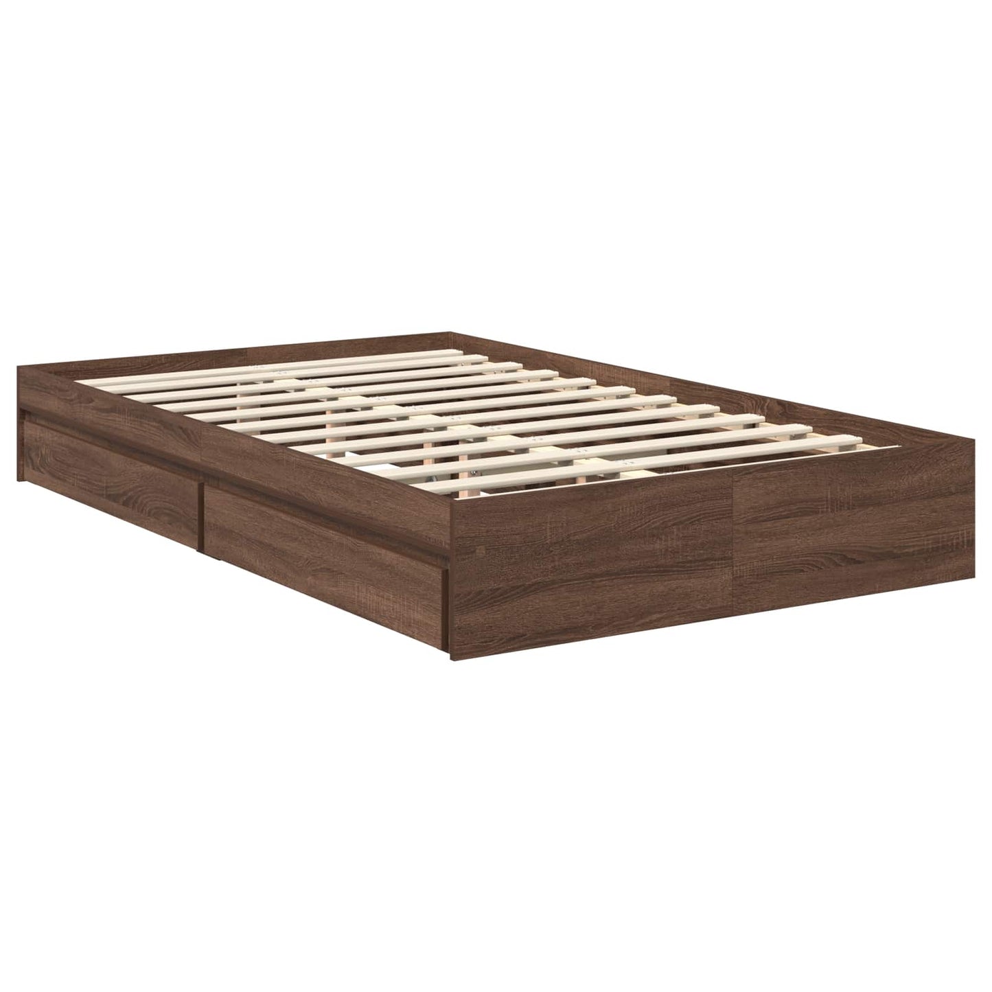 vidaXL Aufbewahrungsbett Braun Eichen-Optik 120 x 200 cm Holzwerkstoff