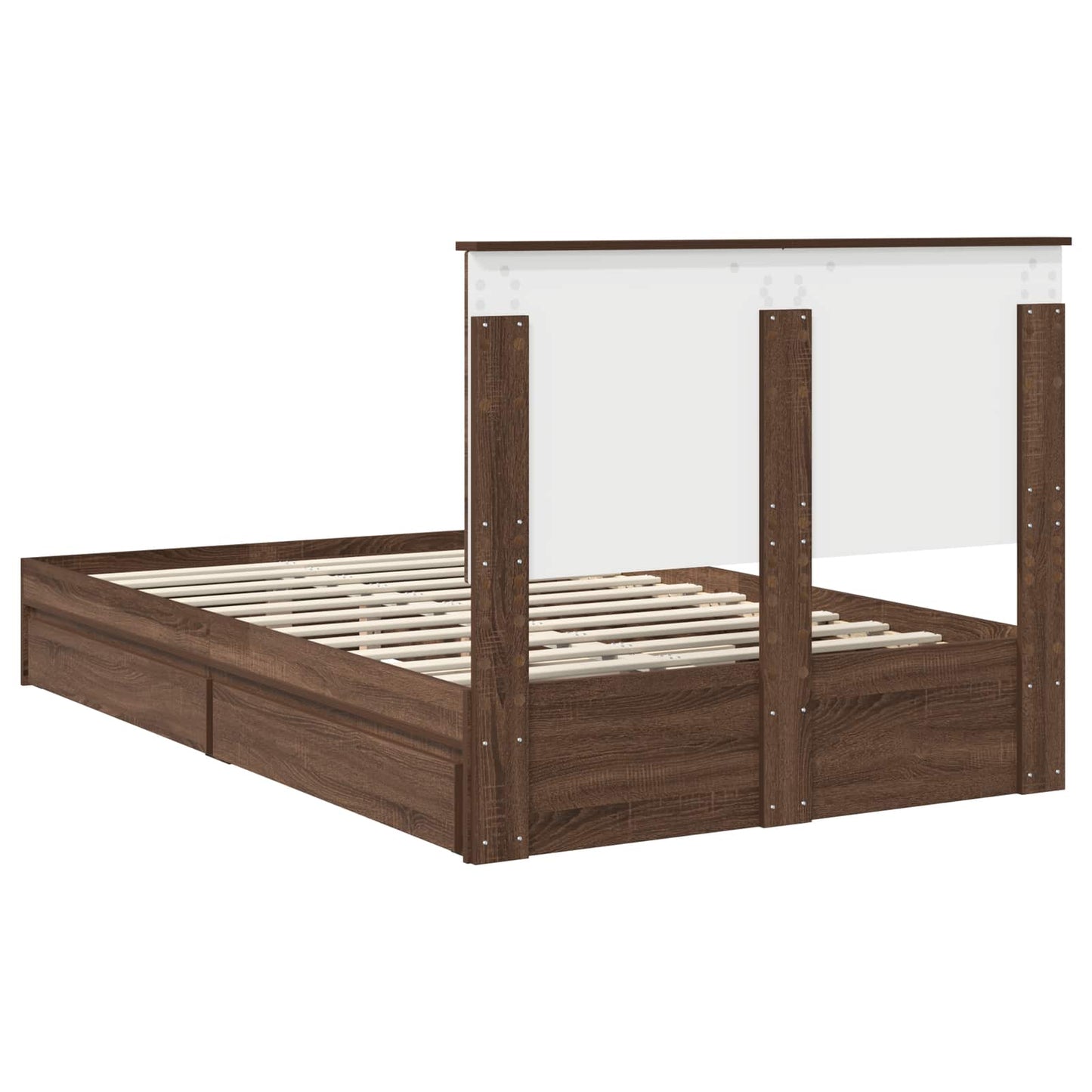 vidaXL Aufbewahrungsbett Braun Eichen-Optik 120 x 200 cm Holzwerkstoff