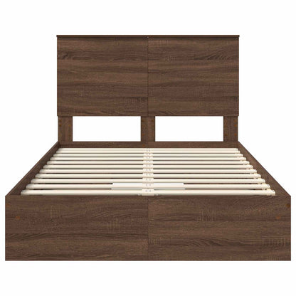 vidaXL Aufbewahrungsbett Braun Eichen-Optik 120 x 200 cm Holzwerkstoff
