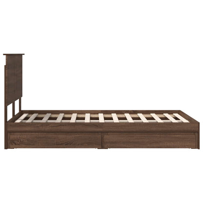 vidaXL Aufbewahrungsbett Braun Eichen-Optik 120 x 200 cm Holzwerkstoff