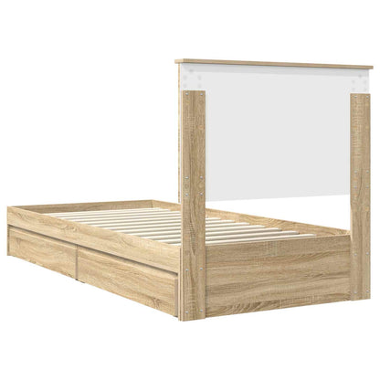 Aufbewahrungsbett Sonoma-Eiche 100 x 200 cm Holzwerkstoff