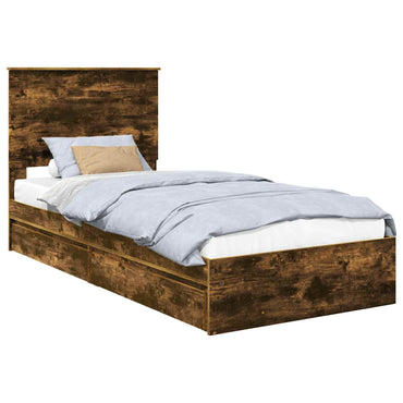 vidaXL Aufbewahrungsbett Geräucherte Eiche 100 x 200 cm Holzwerkstoff