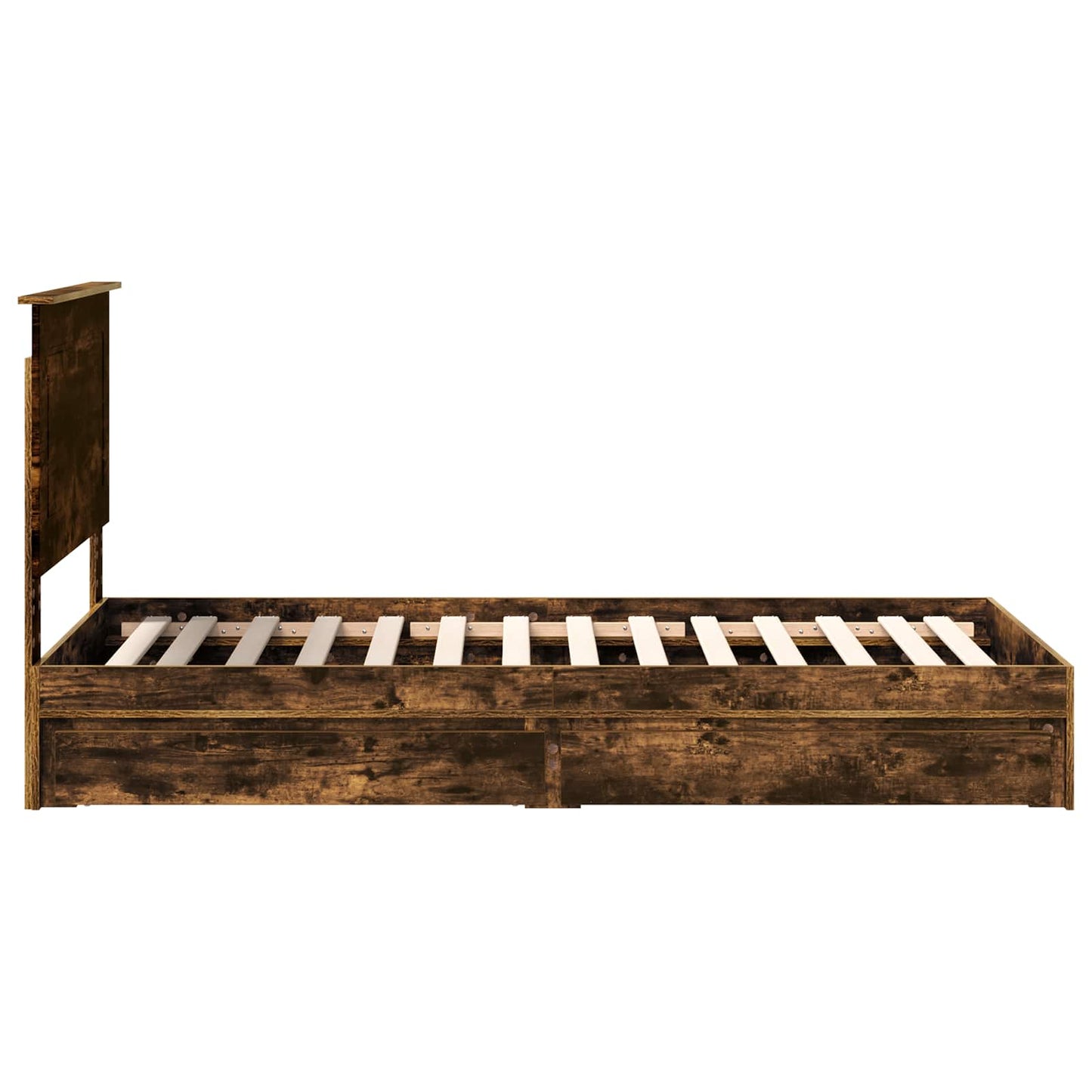 vidaXL Aufbewahrungsbett Geräucherte Eiche 100 x 200 cm Holzwerkstoff