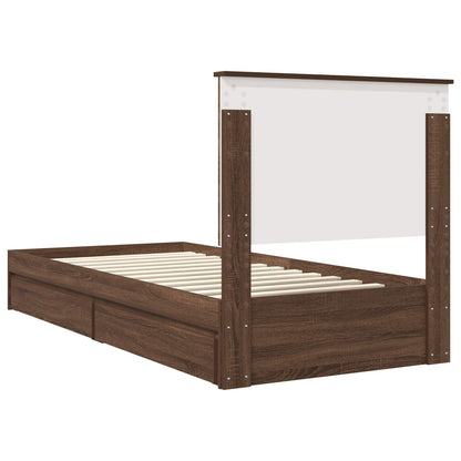 vidaXL Aufbewahrungsbett Braun Eichen-Optik 100 x 200 cm Holzwerkstoff
