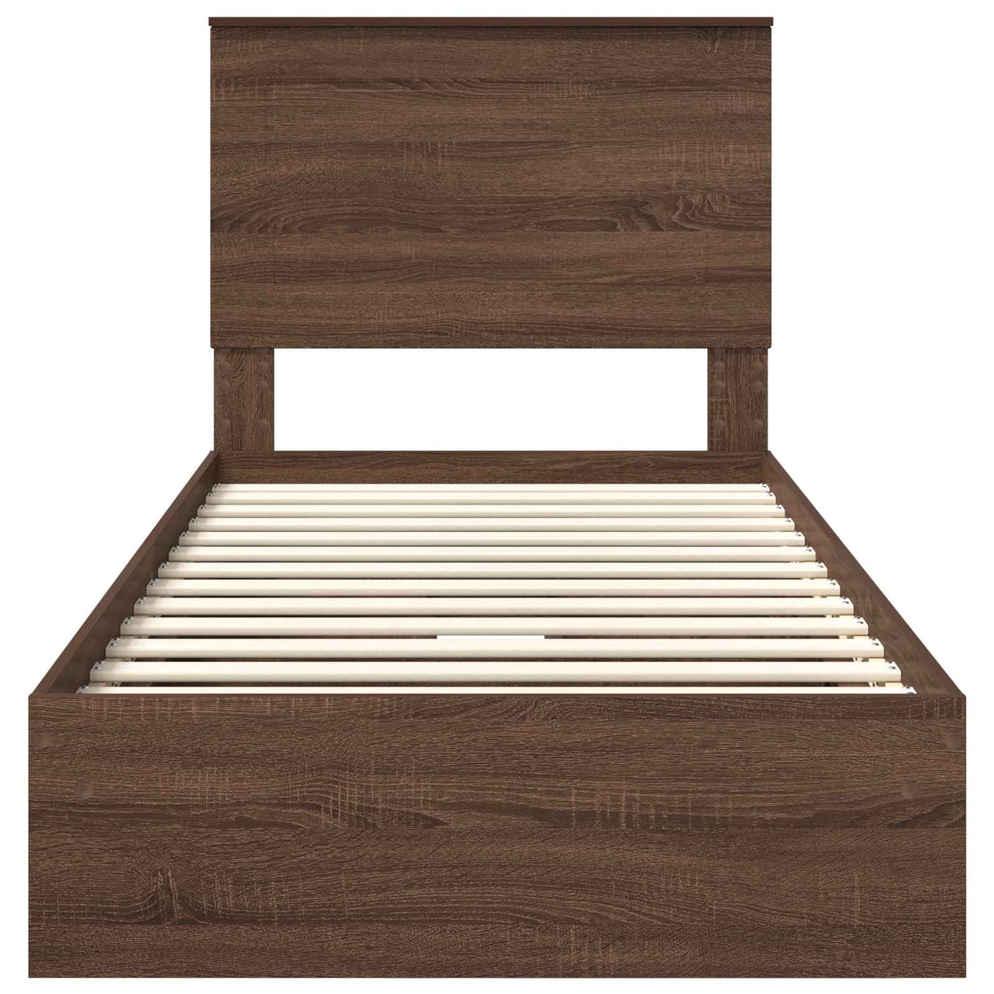 vidaXL Aufbewahrungsbett Braun Eichen-Optik 100 x 200 cm Holzwerkstoff