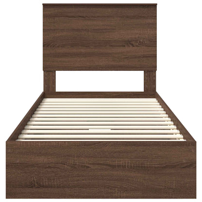 vidaXL Aufbewahrungsbett Braun Eichen-Optik 100 x 200 cm Holzwerkstoff