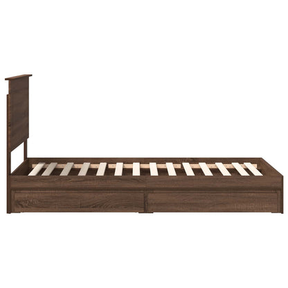 vidaXL Aufbewahrungsbett Braun Eichen-Optik 100 x 200 cm Holzwerkstoff