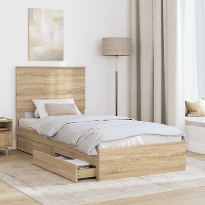 vidaXL Aufbewahrungsbett Sonoma-Eiche 90 x 190 cm Holzwerkstoff