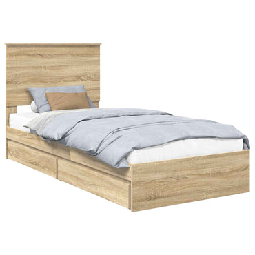 vidaXL Aufbewahrungsbett Sonoma-Eiche 90 x 190 cm Holzwerkstoff