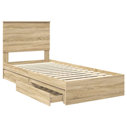 vidaXL Aufbewahrungsbett Sonoma-Eiche 90 x 190 cm Holzwerkstoff